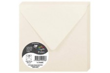 Clairefontaine 50048C - Paquet de 20 Enveloppes Gommees - Format Carre (14x14cm) - 120g/m² - Coloris Ivoire Irise - Invitation E
