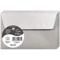 Clairefontaine 50071C - Paquet de 20 Enveloppes Auto-Adhesives - Format 9x14cm - 120g/m² - Coloris Argent - Invitation Evenement