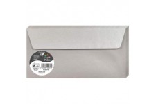 Clairefontaine 50075C - Paquet de 20 Enveloppes Auto-Adhesives - Format DL (11x22cm) - 120g/m² - Coloris Argent - Invitation Eve
