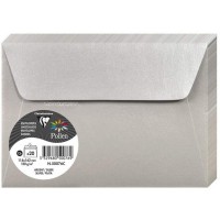 Clairefontaine 50076C - Paquet de 20 Enveloppes Auto-Adhesives - Format C6 (11,4x16,2cm) - 120g/m² - Coloris Argent - Invitation