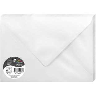 Clairefontaine 51032C - Paquet de 20 Enveloppes Gommees - Format C5 (16,2x22,9cm) - 120g/m² - Coloris Blanc Irise - Invitation E