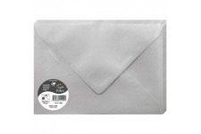Clairefontaine 51190C - Paquet de 20 Enveloppes Gommees - Format C5 (16,2x22,9cm) - 120g/m² - Coloris Argent - Invitation Evenem
