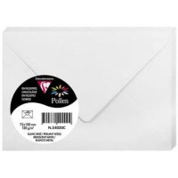 Clairefontaine 54030C - Paquet de 20 Enveloppes Gommees - Format 7,5x10cm - 120g/m² - Coloris Blanc Irise - Invitation Evenement