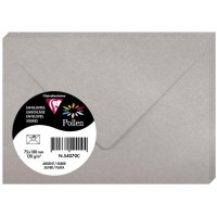 Clairefontaine 54070C - Paquet de 20 Enveloppes Gommees - Format 7,5x10cm - 120g/m² - Coloris Argent - Invitation Evenements et 