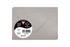 Clairefontaine 54070C - Paquet de 20 Enveloppes Gommees - Format 7,5x10cm - 120g/m² - Coloris Argent - Invitation Evenements et 
