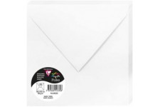 Clairefontaine 5433C - Paquet de 20 Enveloppes Gommees - Format Carre 16,5x16,5cm - 120g/m² - Coloris Blanc - Invitation Eveneme