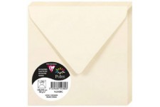 Clairefontaine 5438C - Paquet de 20 Enveloppes Gommees - Format Carre 14x14cm - 120g/m² - Coloris Ivoire - Invitation Evenements