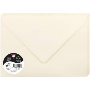 Clairefontaine 5442C - Paquet de 20 Enveloppes Gommees - Format C5 16,2x22,9cm - 120g/m² - Coloris Ivoire - Invitation Evenement