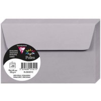 Clairefontaine 55321C - Paquet de 20 Enveloppes Auto-Adhesives - Format 9x14cm - 120g/m² - Coloris Gris Koala - Invitation Evene