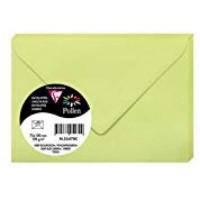 Clairefontaine 55470C - Paquet de 20 Enveloppes Gommees - Format 7,5x10cm - 120g/m² - Coloris Vert Bourgeon - Invitation Eveneme
