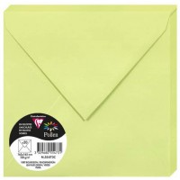 Clairefontaine 55473C - Paquet de 20 Enveloppes Gommees - Format Carre (16,5x16,5cm) - 120g/m² - Coloris Vert Bourge