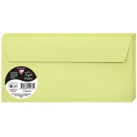 Clairefontaine 55475C - Paquet de 20 Enveloppes Auto-Adhesives - Format DL (11x22cm) - 120g/m² - Coloris Vert Bourgeon - Invitat