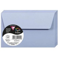 Clairefontaine 55721C - Paquet de 20 Enveloppes Auto-Adhesives - Format 9x14cm - 120g/m² - Coloris Bleu Lavande - Invitation Eve