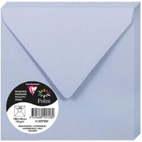 Clairefontaine 55728C - Paquet de 20 Enveloppes Gommees - Format Carre (14x14cm) - 120g/m² - Coloris Bleu Lavande - Invitation E