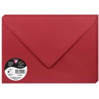 Clairefontaine 5582C - Paquet de 20 Enveloppes Gommees - Format C5 16,2x22,9cm - 120g/m² - Coloris Rouge Groseille - Invitation 