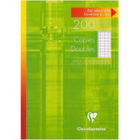 Clairefontaine 5721C - Un etui carton 200 pages Copies doubles non perforees 21x29,7 cm 90g grands carreaux