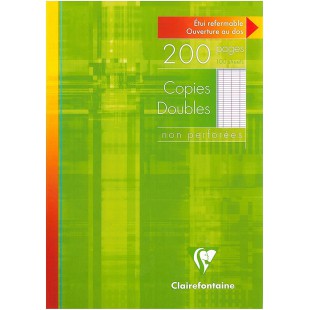 Clairefontaine 5721C - Un etui carton 200 pages Copies doubles non perforees 21x29,7 cm 90g grands carreaux