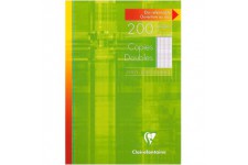 Clairefontaine 5721C - Un etui carton 200 pages Copies doubles non perforees 21x29,7 cm 90g grands carreaux