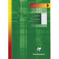 Clairefontaine 5722C - Un etui carton 200 pages copies doubles non perforees 21x29,7 cm 90g petits carreaux