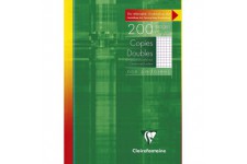 Clairefontaine 5722C - Un etui carton 200 pages copies doubles non perforees 21x29,7 cm 90g petits carreaux