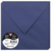 Clairefontaine 5793C - Paquet de 20 Enveloppes Gommees - Format Carre 16,5x16,5cm - 120g/m² - Coloris Bleu Nuit - In