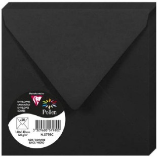 Clairefontaine 5798C - Paquet de 20 Enveloppes Gommees - Format Carre 14x14cm - 120g/m² - Coloris Framboise - Invitation Eveneme