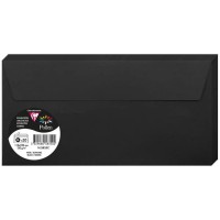 Clairefontaine 5835C - Paquet de 20 Enveloppes Auto-Adhesives - Format DL 11x22cm - 120g/m² - Coloris Noir - Invitation Evenemen