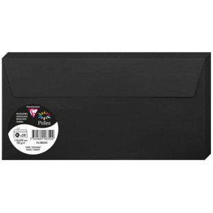 Clairefontaine 5835C - Paquet de 20 Enveloppes Auto-Adhesives - Format DL 11x22cm - 120g/m² - Coloris Noir - Invitation Evenemen