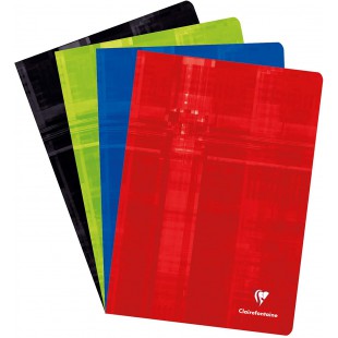 Clairefontaine Cahier reliure piqure avec grands carreaux 21 x 29,7 cm 144 pages Coloris aleatoire