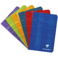 Clairefontaine 63602C - Un carnet pique 96 pages 11x17 cm 90g petits carreaux, couverture carte pelliculee couleur aleatoire