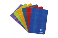 Clairefontaine 63602C - Un carnet pique 96 pages 11x17 cm 90g petits carreaux, couverture carte pelliculee couleur aleatoire