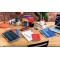 Lot de 5 : Clairefontaine 66131C Un Bloc Pupitre Agrafe Perfore - A4+ 21x31,8 cm - 160 Pages Detachables Grands Carreaux - Papie