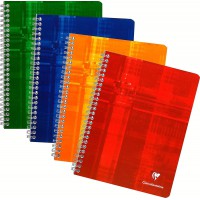 Clairefontaine 68721C Lot de 1 Cahier a  Spirale - 17x22 cm - 100 Pages Grands Carreaux - Papier Blanc 90 g - Couverture Carte P