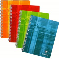 Clairefontaine 68761C Un Cahier a  Spirale - 17x22 cm - 180 Pages Grands Carreaux - Papier Blanc 90 g - Couverture Carte Pellicu