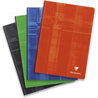 Lot de 5 : Clairefontaine 69141C Un Cahier Broche Dos Toile - A4 21x29,7 cm - 192 Pages Grands Carreaux - Papier Blanc 90 g - Co