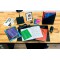 Lot de 5 : Clairefontaine 69741C Un Cahier Broche Dos Toile - 17x22 cm - 192 Pages Grands Carreaux - Papier Blanc 90 g - Couvert