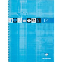 Clairefontaine 8007C Un Cahier a  Spirale de Travaux Pratiques - 24x32 cm - 80 Pages Grands Carreaux 90 g et Unies Blanches 125 