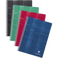 Lot de 5 : Clairefontaine 8121C Un Cahier a Spirale - A4 21x29,7 cm 148 Pages Grands Carreaux Papier Clairefontaine Blanc 90 g -