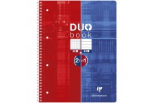 Clairefontaine 82526C Duo Book Cahier Reversible a  Spirale Perfore - A4+ 22,5x29,7 cm - 160 Pages (80 Pages Petits Carreaux + 8