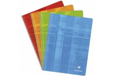 Clairefontaine 8352C Un Cahier a Spirale - 24x32 cm - 180 Pages Petits Carreaux - Papier Blanc 90 g - Couverture Car