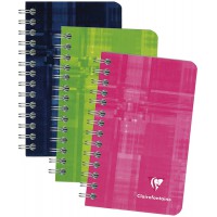 Clairefontaine 8582C Un Carnet a  Spirale - 7,5x12 cm - 100 Pages Petits Carreaux - Papier Blanc 90 g - Couverture Carte Pellicu