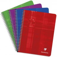 Clairefontaine 8762C Un Cahier a  Spirale - 17x22 cm - 180 Pages Petits Carreaux - Papier Blanc 90 g - Couverture Carte Pellicul