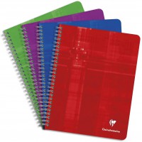 Clairefontaine 8811C Un Cahier a  Spirale - 17x22 cm - 224 Pages Grands Carreaux - Papier Blanc 90 g - Couverture Carte Pellicul