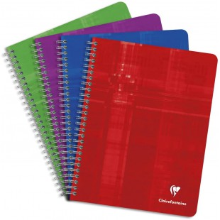 Clairefontaine 8811C Un Cahier a  Spirale - 17x22 cm - 224 Pages Grands Carreaux - Papier Blanc 90 g - Couverture Carte Pellicul