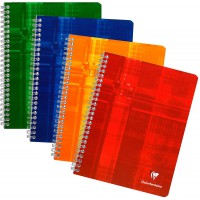 Clairefontaine 8812C Un Cahier a  Spirale - 17x22 cm - 224 Pages Petits Carreaux - Papier Blanc 90 g - Couverture Carte Pellicul