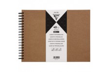 Clairefontaine 95430C - Album Spirale a  Personnaliser - 40 Feuilles de Papier Kraft epais 200g/m² - Format 32x24 cm - Couvertur