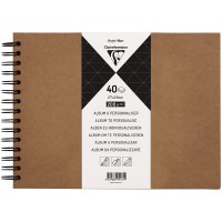 Clairefontaine 95431C - Album Spirale a  Personnaliser - 40 Feuilles de Papier Kraft epais 200g/m² - Format 27x20 cm - Couvertur