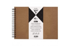 Clairefontaine 95431C - Album Spirale a  Personnaliser - 40 Feuilles de Papier Kraft epais 200g/m² - Format 27x20 cm - Couvertur