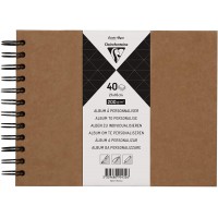 Clairefontaine 95432C - Album Spirale a  Personnaliser - 40 Feuilles de Papier Kraft epais 200g/m² - Format 21x16 cm - Couvertur