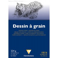 Clairefontaine 96023C Bloc Encolle Papier Dessin a Grain - 20 Feuilles Papier Dessin au Grain Marque - A4 21x29,7 cm